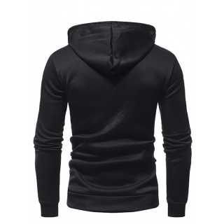 men fashion casual solid color hoodies black